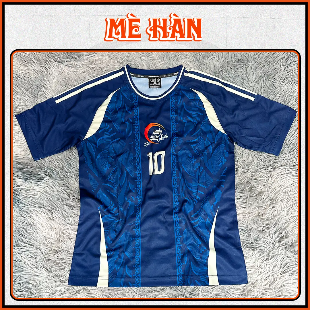 Thực tế vải Mè Hàn khi đặt áo đá banh ko logo tại Ares