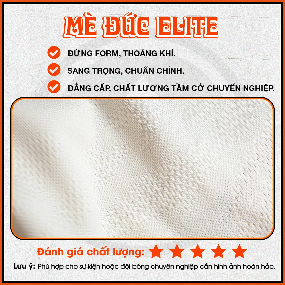 Vải Mè Đức Elite đặt áo đá banh không logo tại Ares