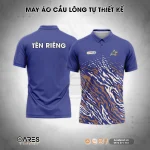 Áo cầu lông Blue Tiger với họa tiết vằn mạnh mẽ, thiết kế polo hiện đại dành riêng cho các đội cầu lông muốn nổi bật trên sân đấu.