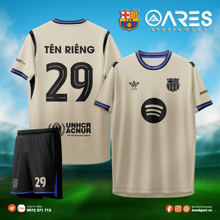 Áo đá banh Barca sân khách 25/26 đặt may theo yêu cầu