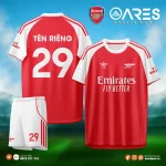 Áo đá banh Arsenal 25/26 sân nhà đặt may theo yêu cầu