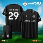 Áo đá banh Mancity 25/26 sân khách đặt may theo yêu cầu