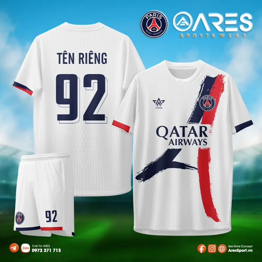 Áo đá banh PSG sân khách 25/26 đặt may theo yêu cầu