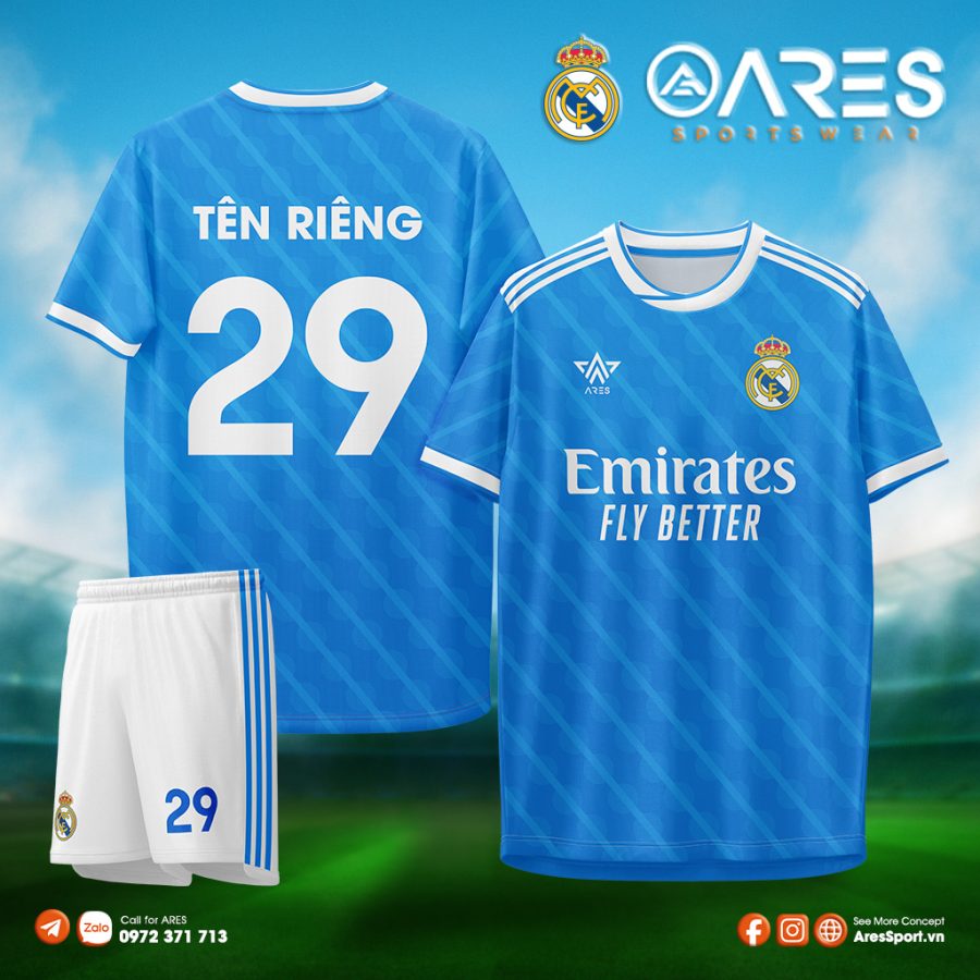 Áo đá banh Real 25/26 Third Kit đặt may theo yêu cầu