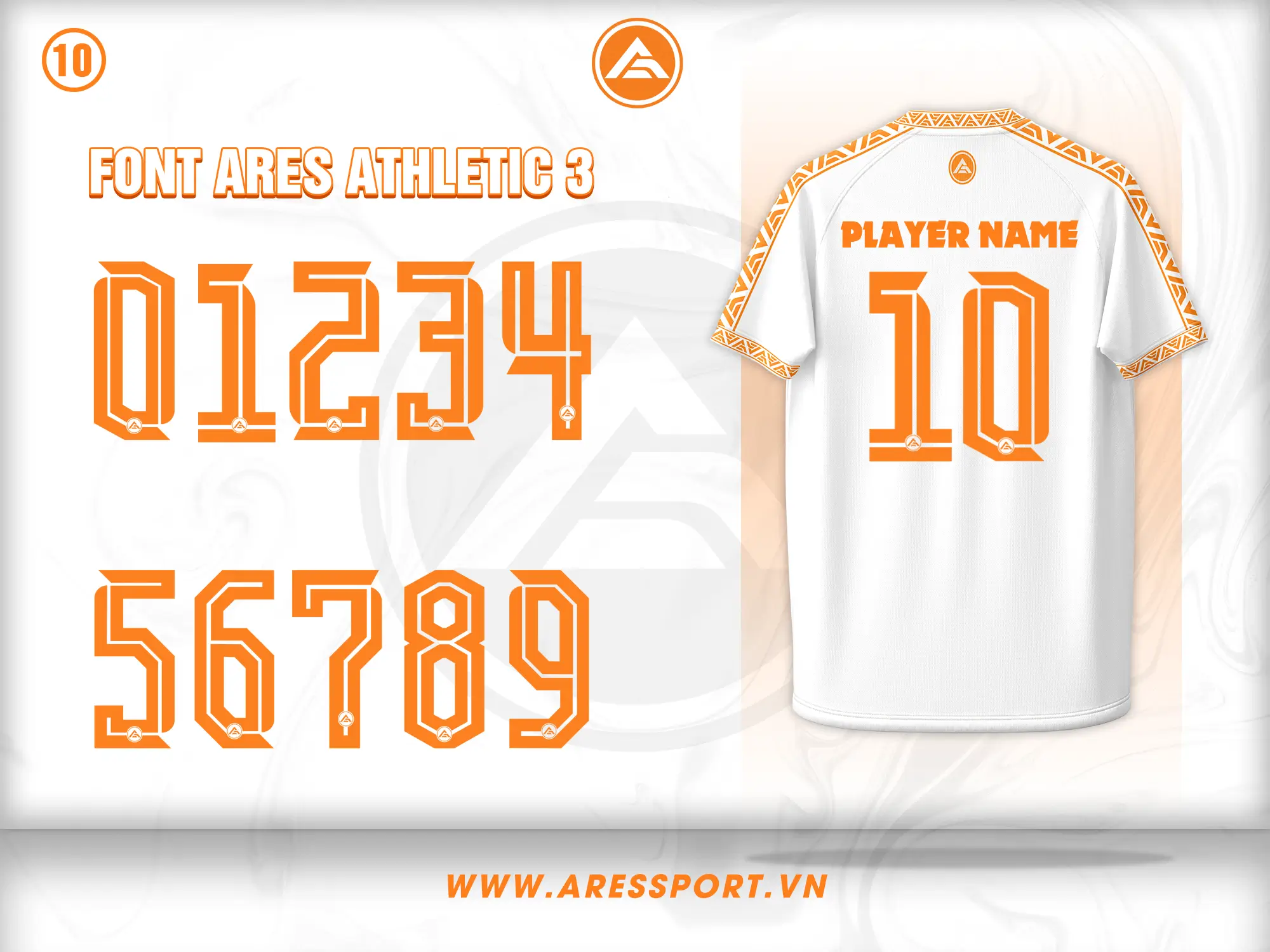Font số áo bóng đá Ares Athletic 3