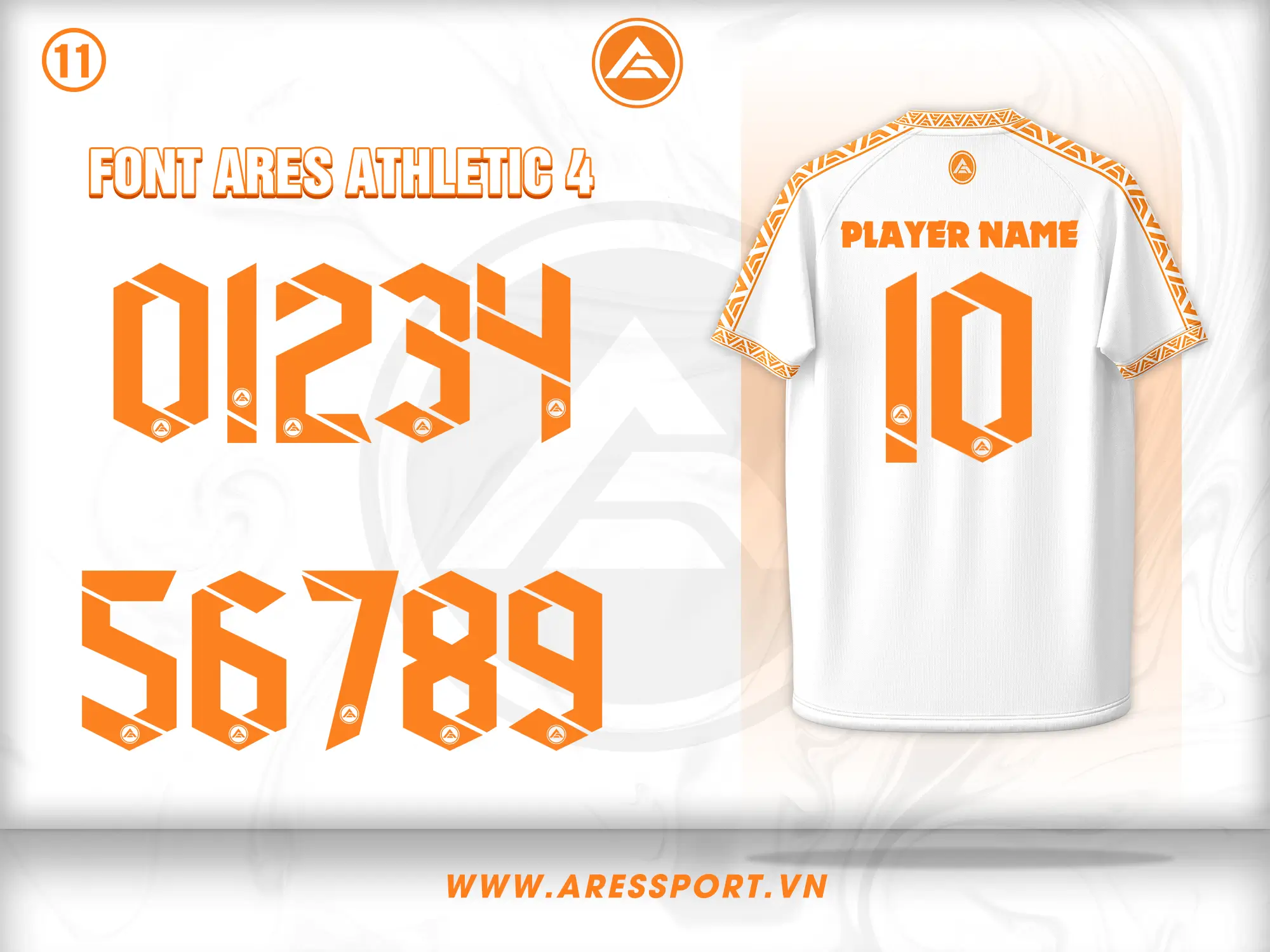 Font số áo bóng đá Ares Athletic 4