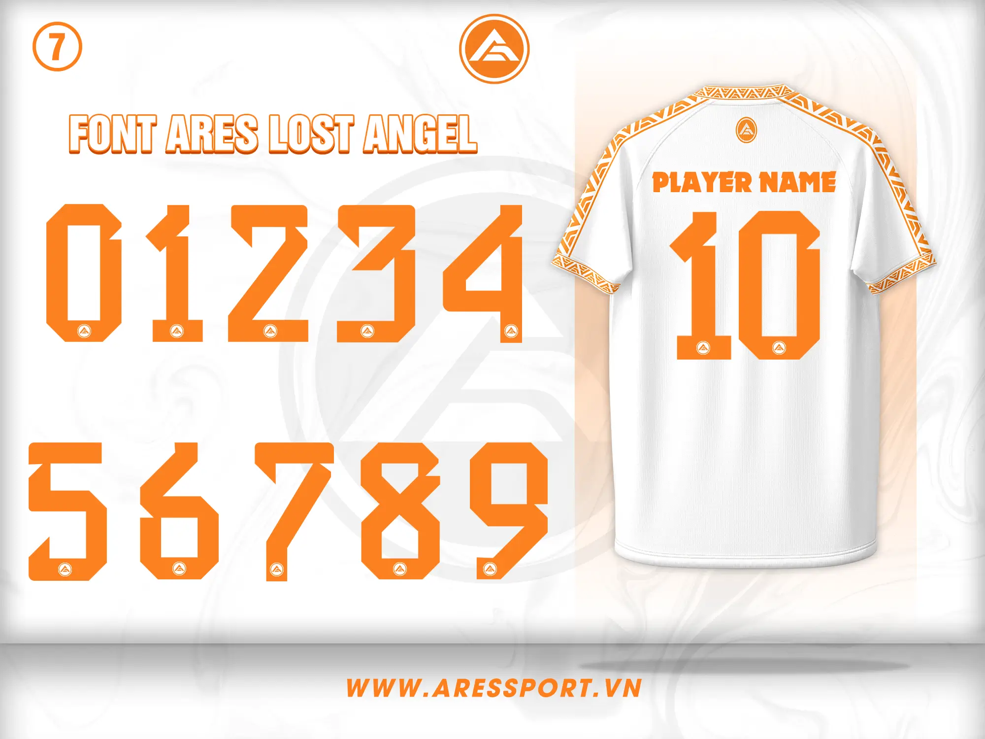 Font số áo bóng đá Ares Lost Angel