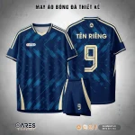 Áo đá banh Midnight Striker không logo phối xanh đêm – thiết kế mạnh mẽ, sắc cạnh, phù hợp đội muốn lên mẫu riêng theo yêu cầu