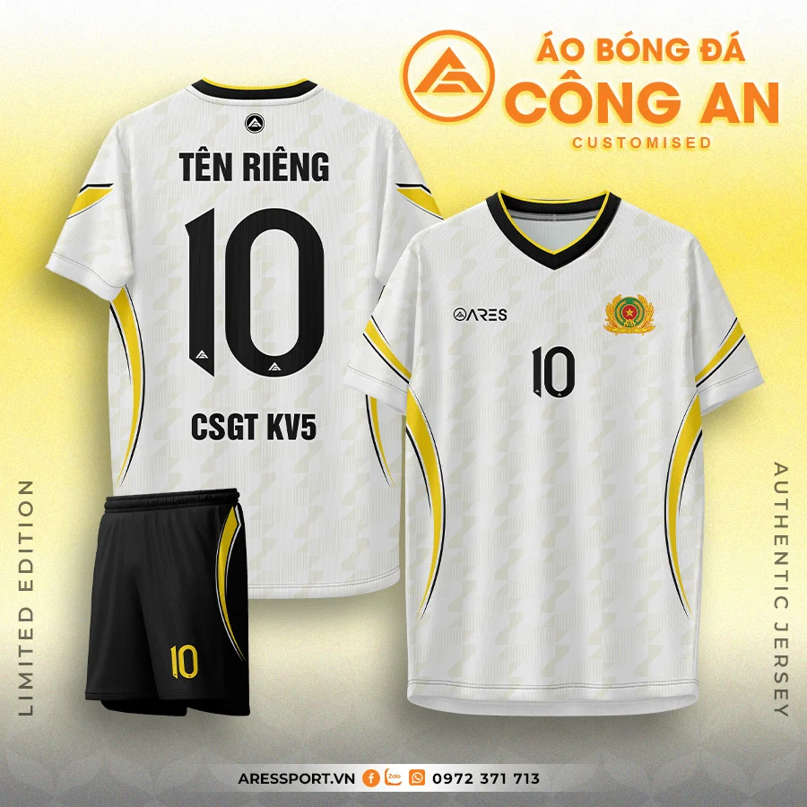 Áo đá banh cảnh sát giao thông trắng