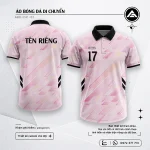 Áo di chuyển Pink Strike ARES màu hồng cổ đen, đồng phục đặt may theo team