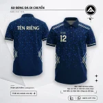 Áo di chuyển Navy Cruise ARES màu navy viền kem, đồng phục đặt may theo team