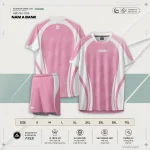 Catalog Áo bóng đá ngân hàng Nam A Bank hồng ABD-NH-1008 — bộ áo quần hồng pastel, bảng size S đến 7XL, thông số kỹ thuật ...