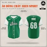 Áo lớp bóng chày Emerald Rush xanh lá phối tay trắng, mặt trước và mặt sau in tên số